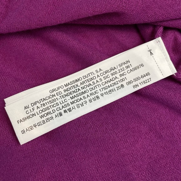 MASSIMO DUTTI • Magenta Wool-Cashmere Blend Long Sleeve Mockneck Sweater, XS - Picture 14 of 16
